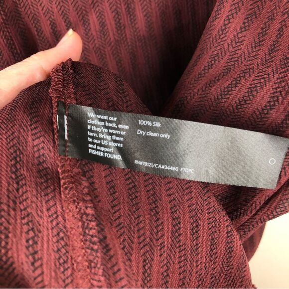 Eileen Fisher Maroon Silk Geo Print Tank Dress Sleeveless Size Petite Small - Picture 5 of 5